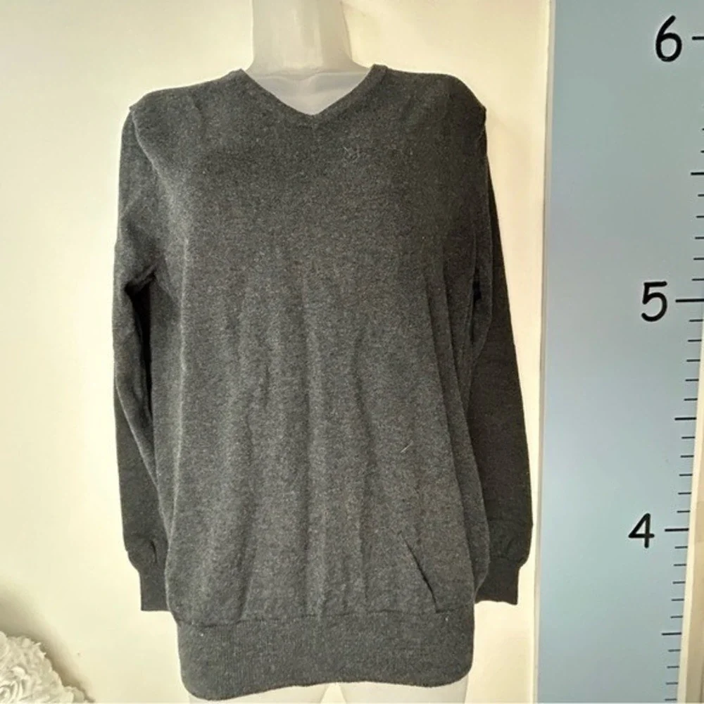 J. Crew Cotton &‎ Cashmere Black V-Neck Sweater Small